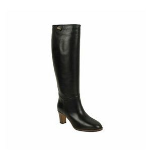 Authentic Gucci Black Leather Piuma Boots w/heel SIZE 42!!